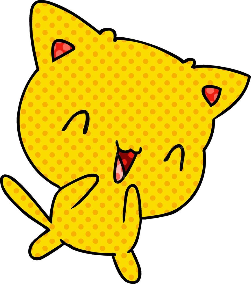 cartoon of cute kawaii cat vector