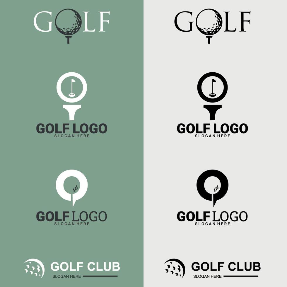 conjunto de logotipos, etiquetas y emblemas del club de golf. adecuado para el logotipo de la empresa, impresión, digital, icono, aplicaciones y otros fines de material de marketing. conjunto de logotipos de golf. vector