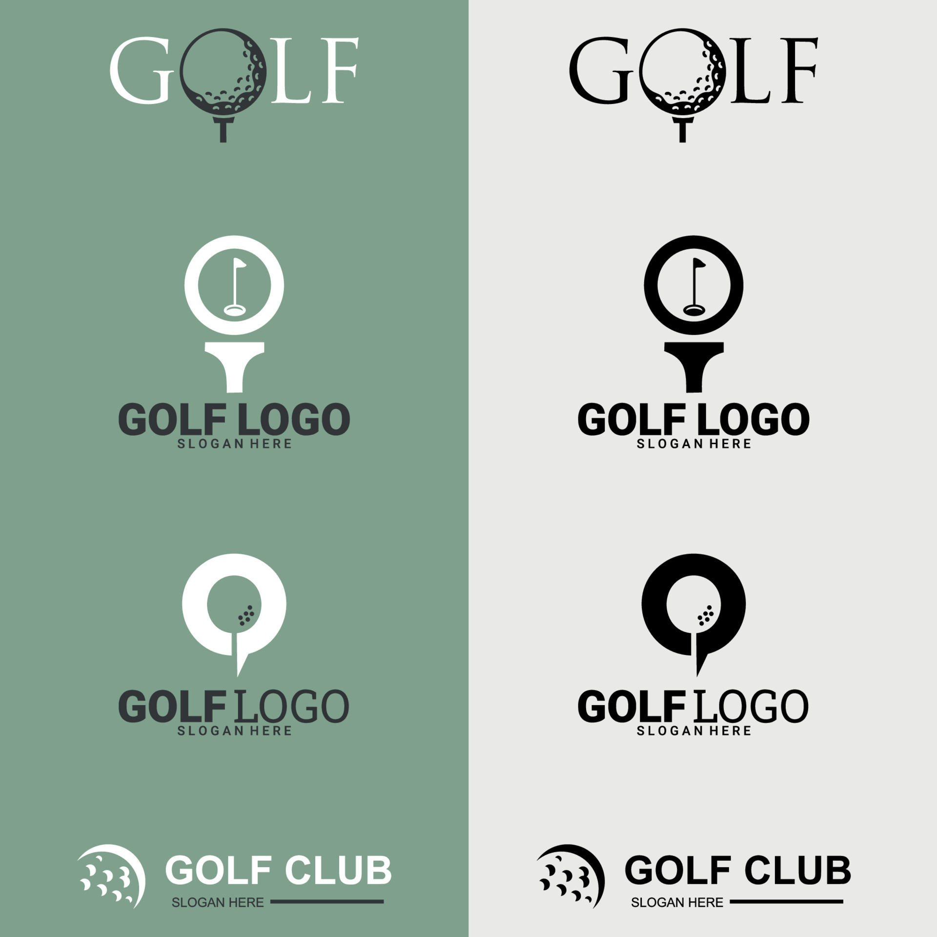 Set of golf club logos, labels and emblems. suitable for company logo