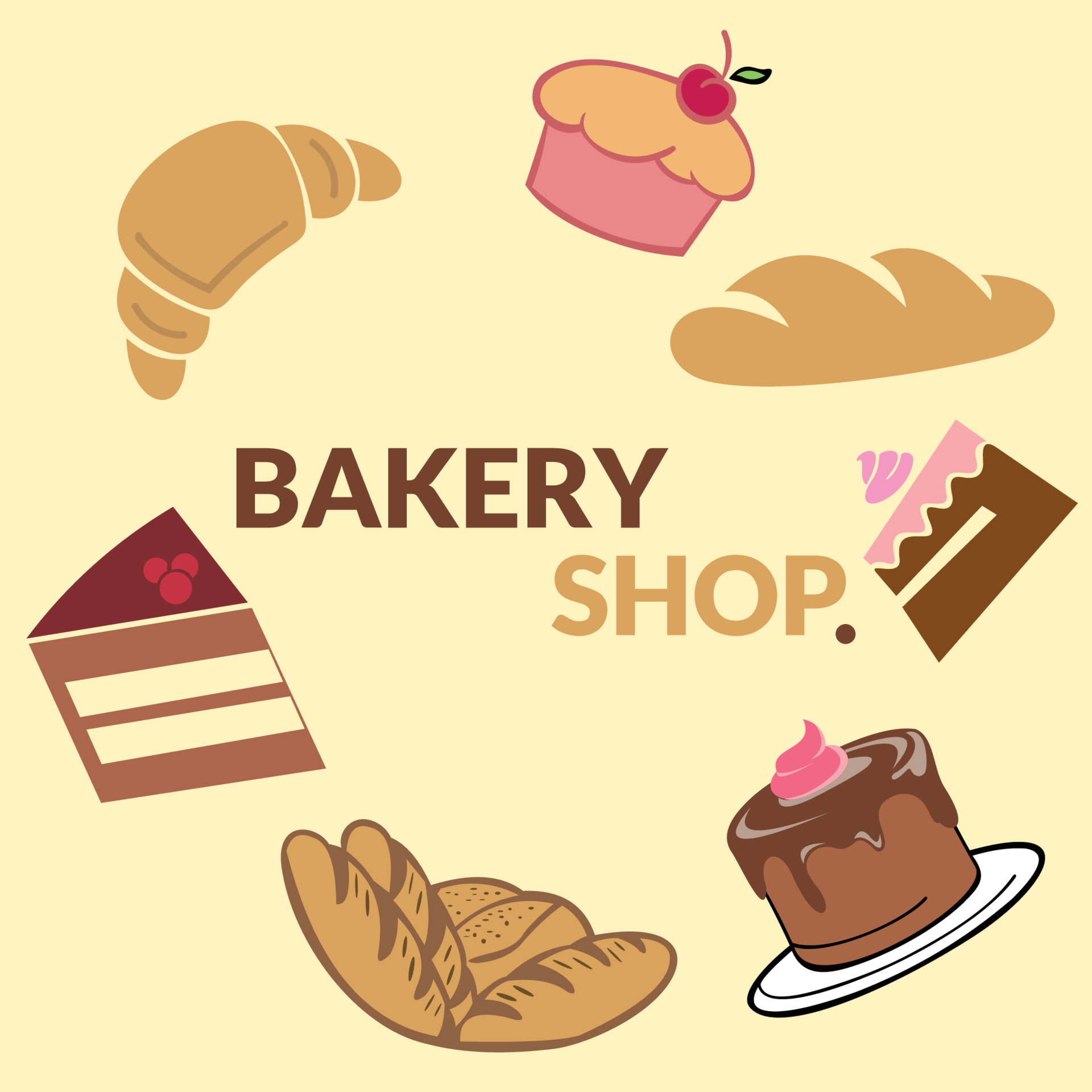 Bakery shop Logo design vector template. Set of bakery labels, badges, and design elements
