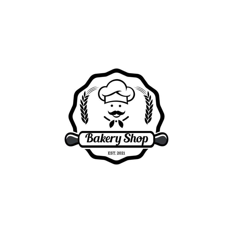 Bakery badge or label retro vector illustration. loaf store, food ...