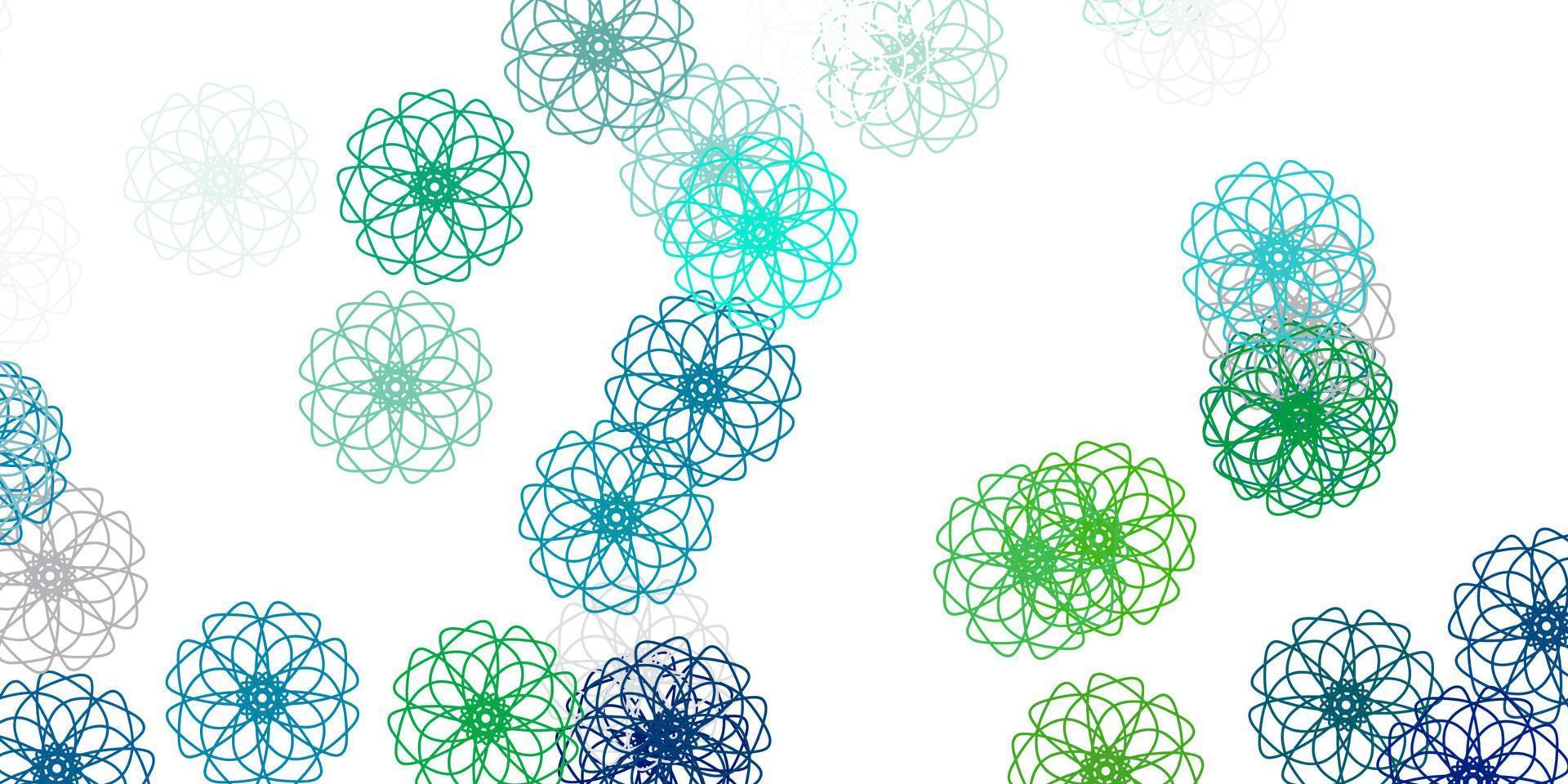 Light blue, green vector natural layout with flowers.