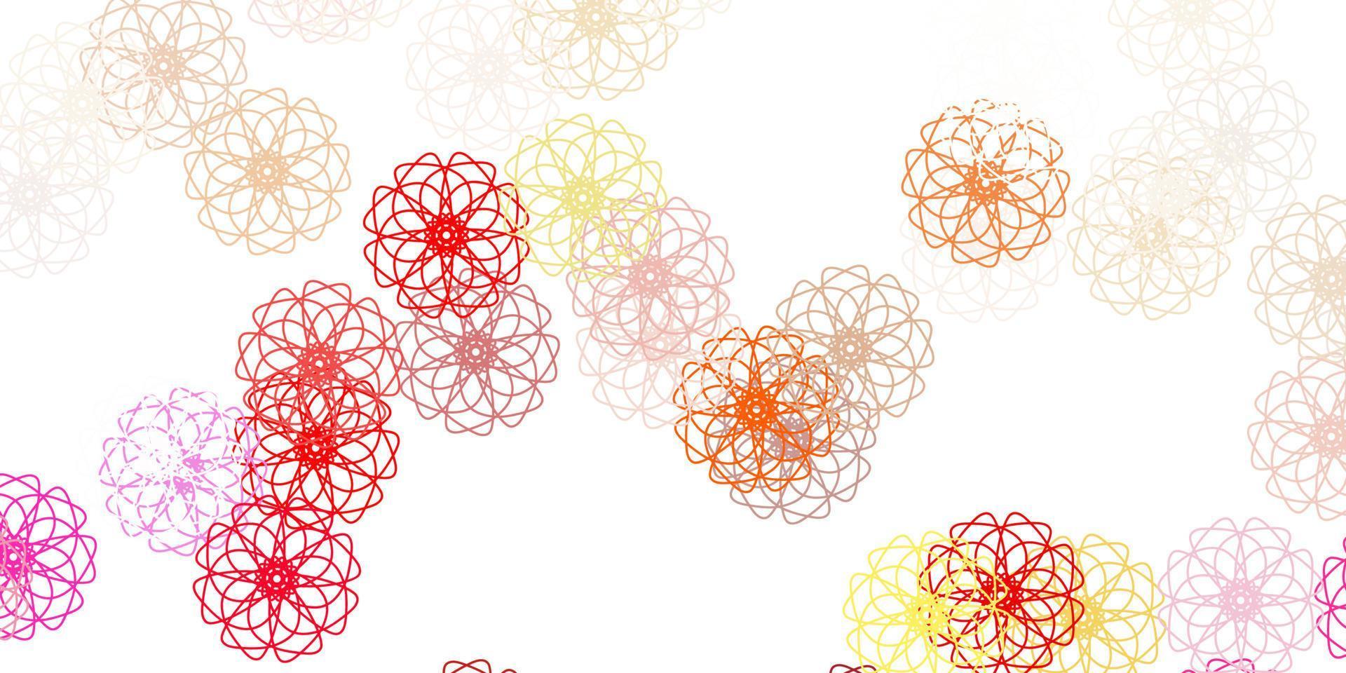 Light red, yellow vector natural layout with flowers.