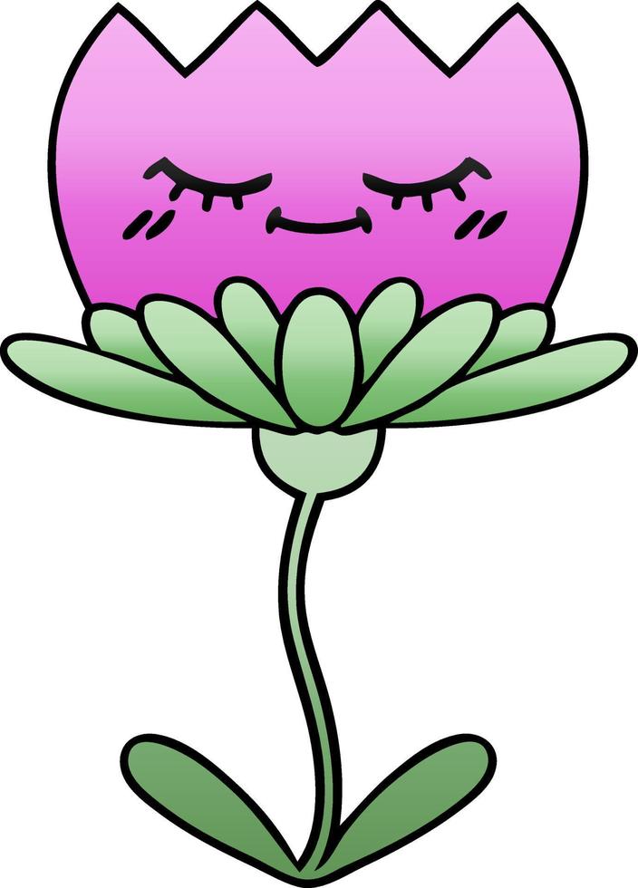 gradient shaded cartoon flower vector