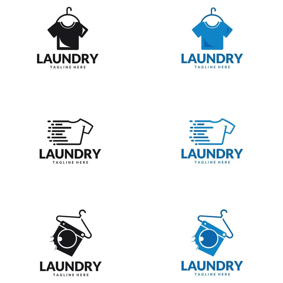 Laundry Logo. Template Design Vector for laundry business in creative silhouette shape isolate vector illustration.