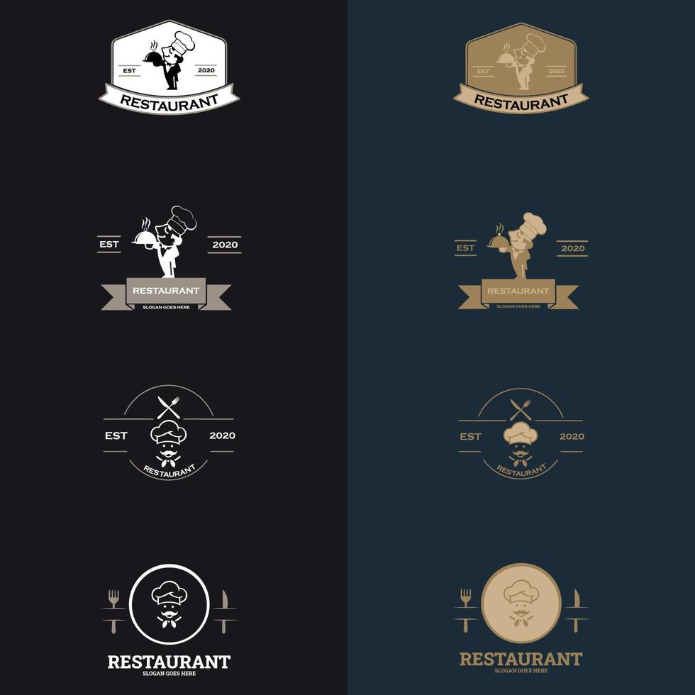 Resto Logo Template. suitable for company logo, print, digital, icon, apps, and other marketing material purpose. Resto logo set vector