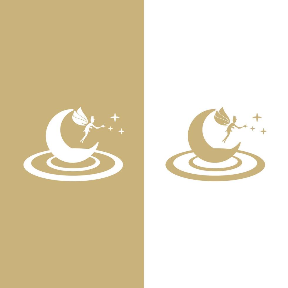 crescents with fairie.fairy and crescent moon cut file illustration vector