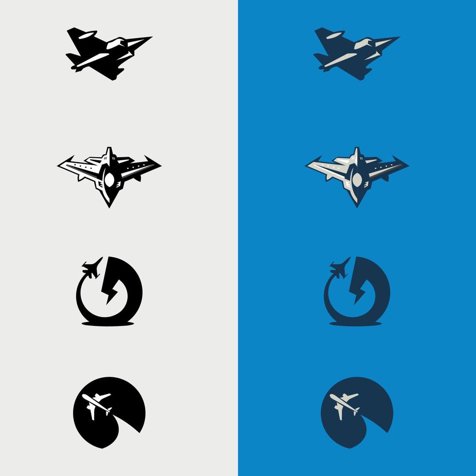 diseño del logotipo del avión a reacción. símbolo de vuelo que se puede utilizar para cualquier plataforma y propósito, plantilla de logotipo aislada en blanco. vector