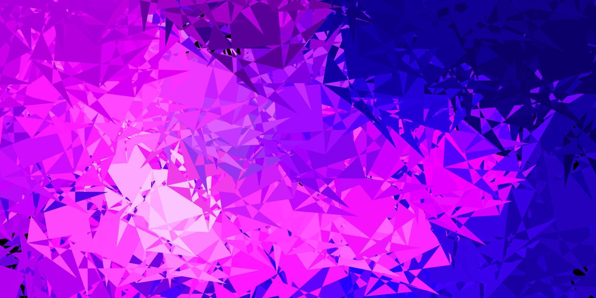 Dark Purple, Pink vector background with triangles.