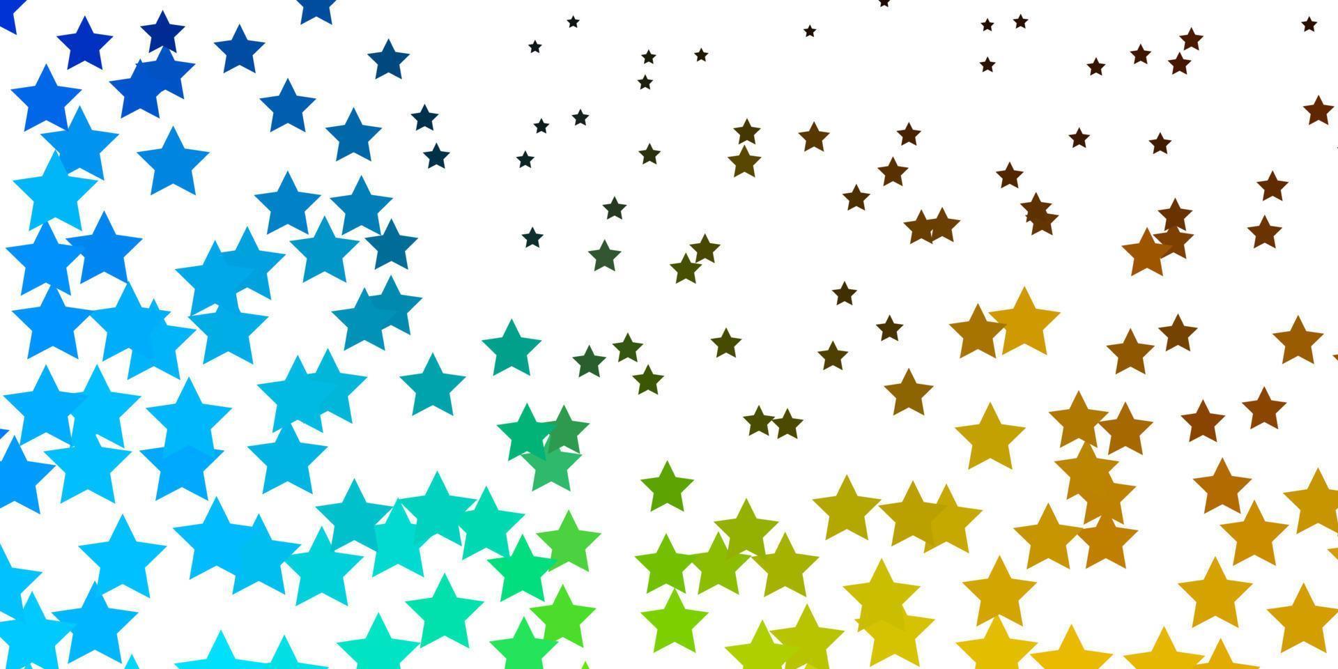 Light Blue, Yellow vector background with small and big stars.