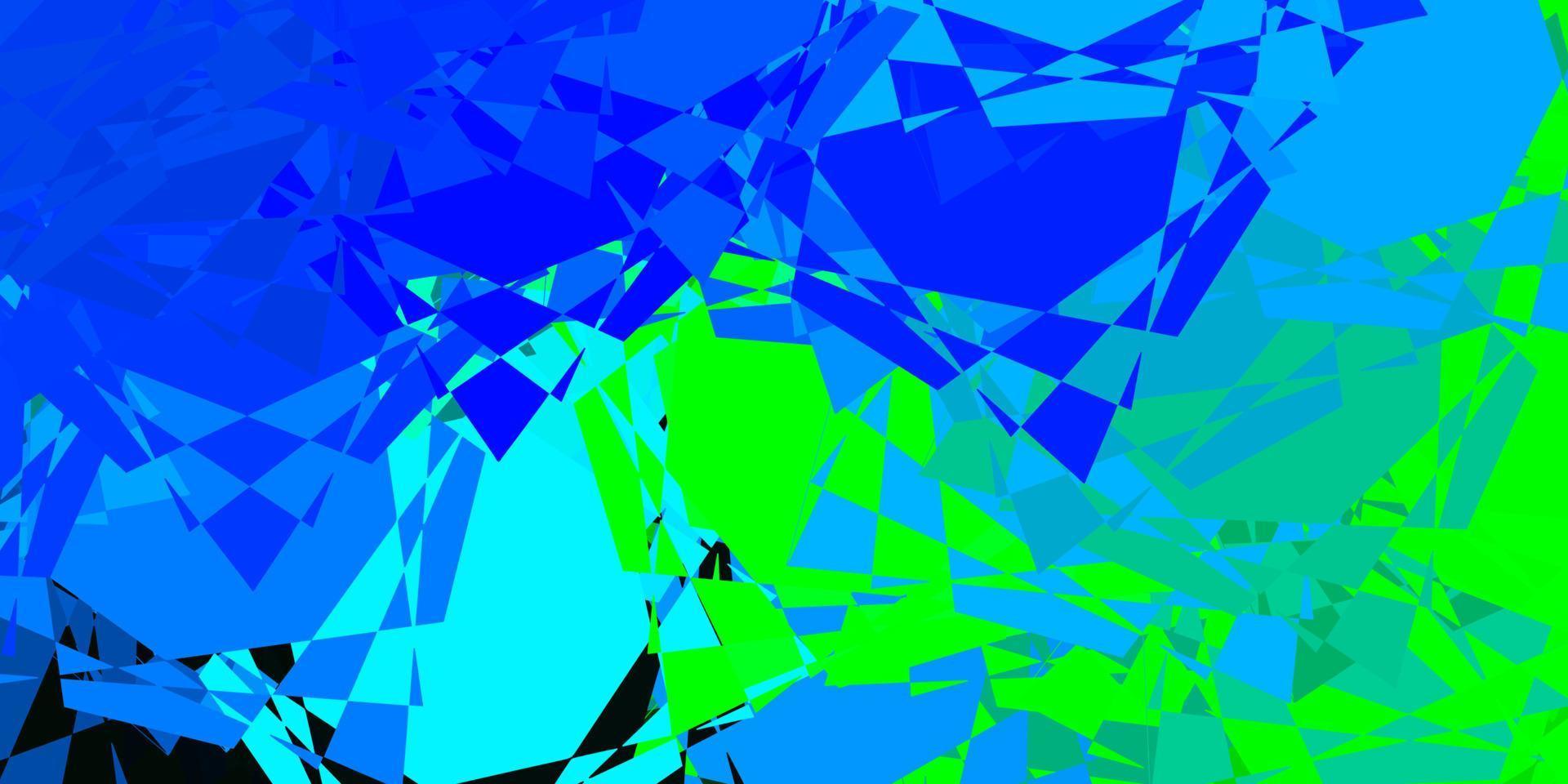 patrón de vector azul claro, verde con formas poligonales.
