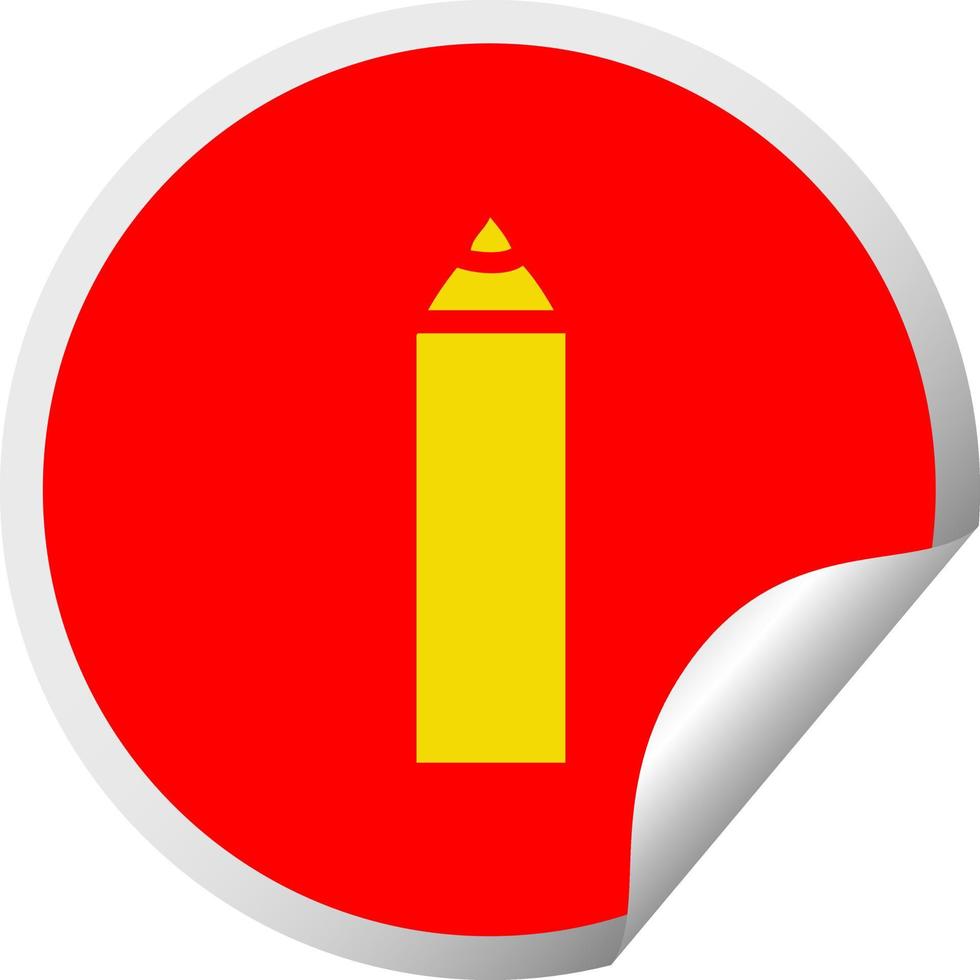 circular peeling sticker cartoon blue pencil vector