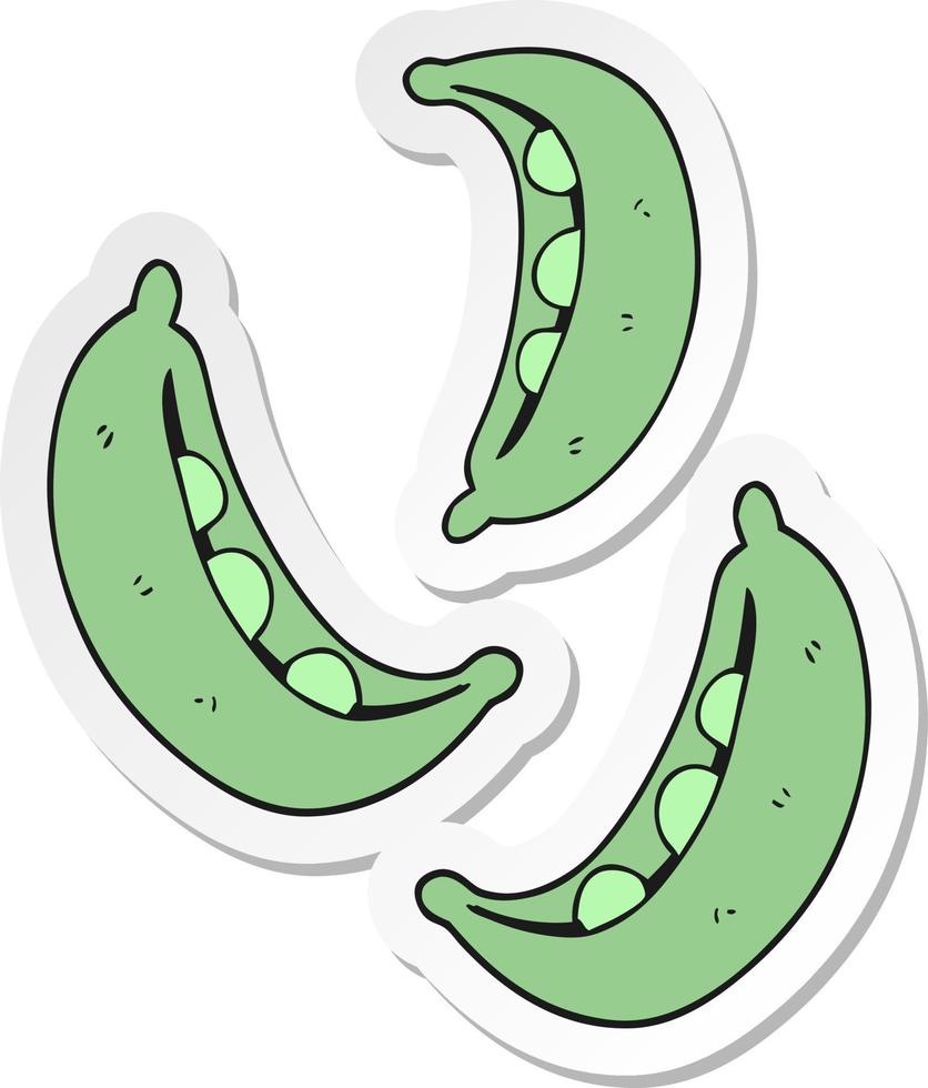 sticker of a cartoon peas vector