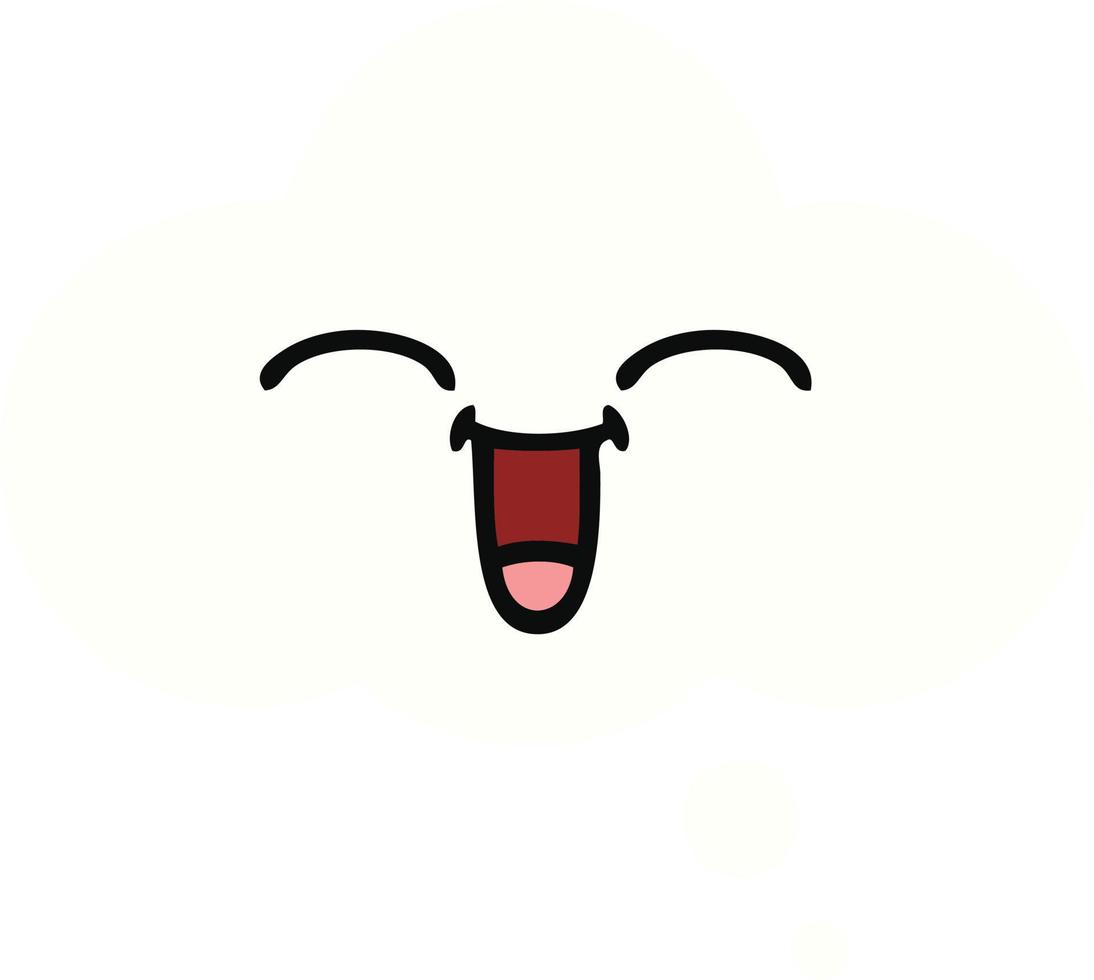 flat color retro cartoon thought bubble vector