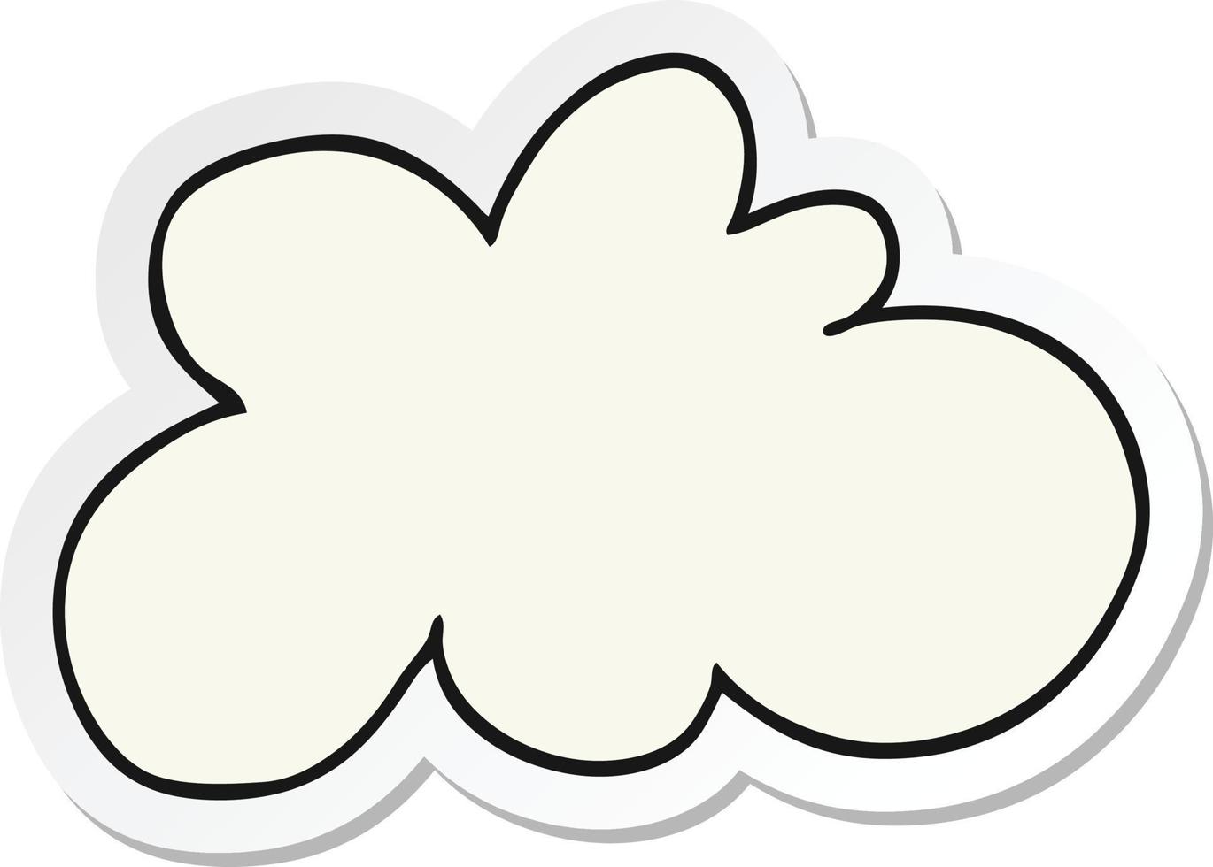 sticker of a cartoon decorative cloud symbol vector