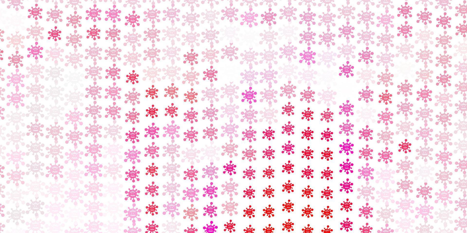 Light Pink vector pattern with coronavirus elements.