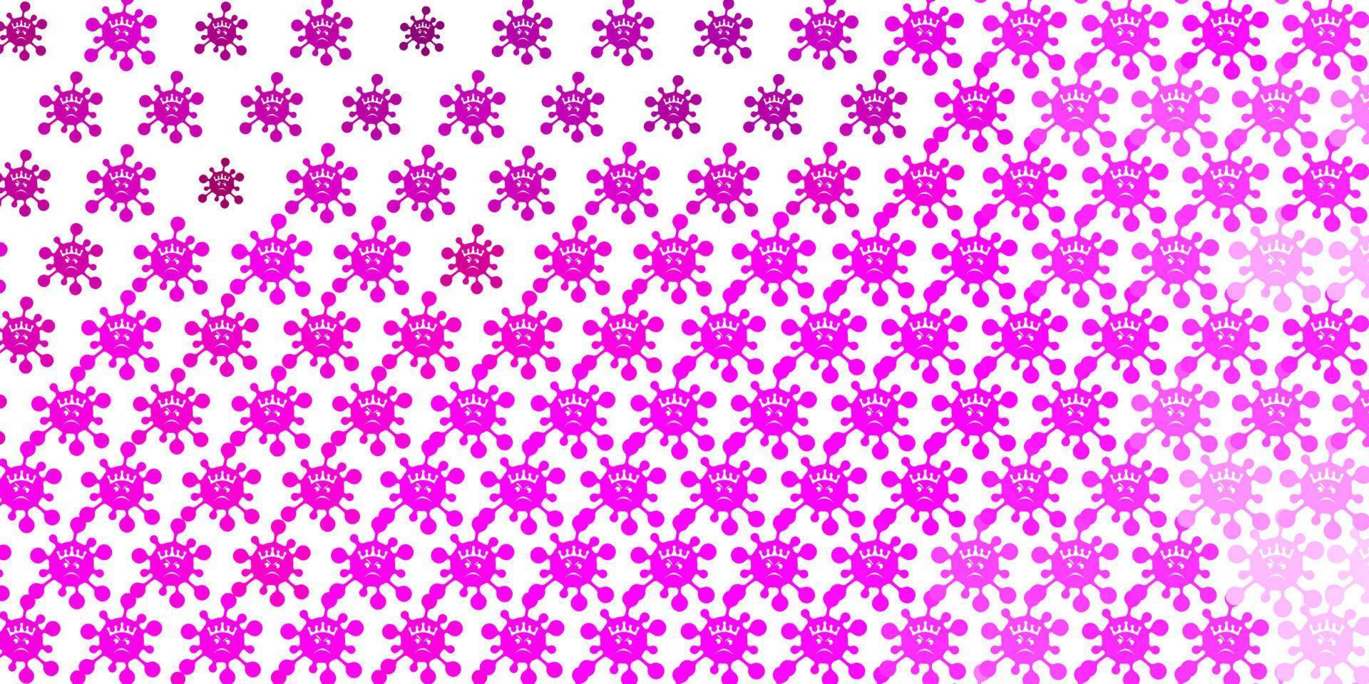 Light Pink vector backdrop with virus symbols.