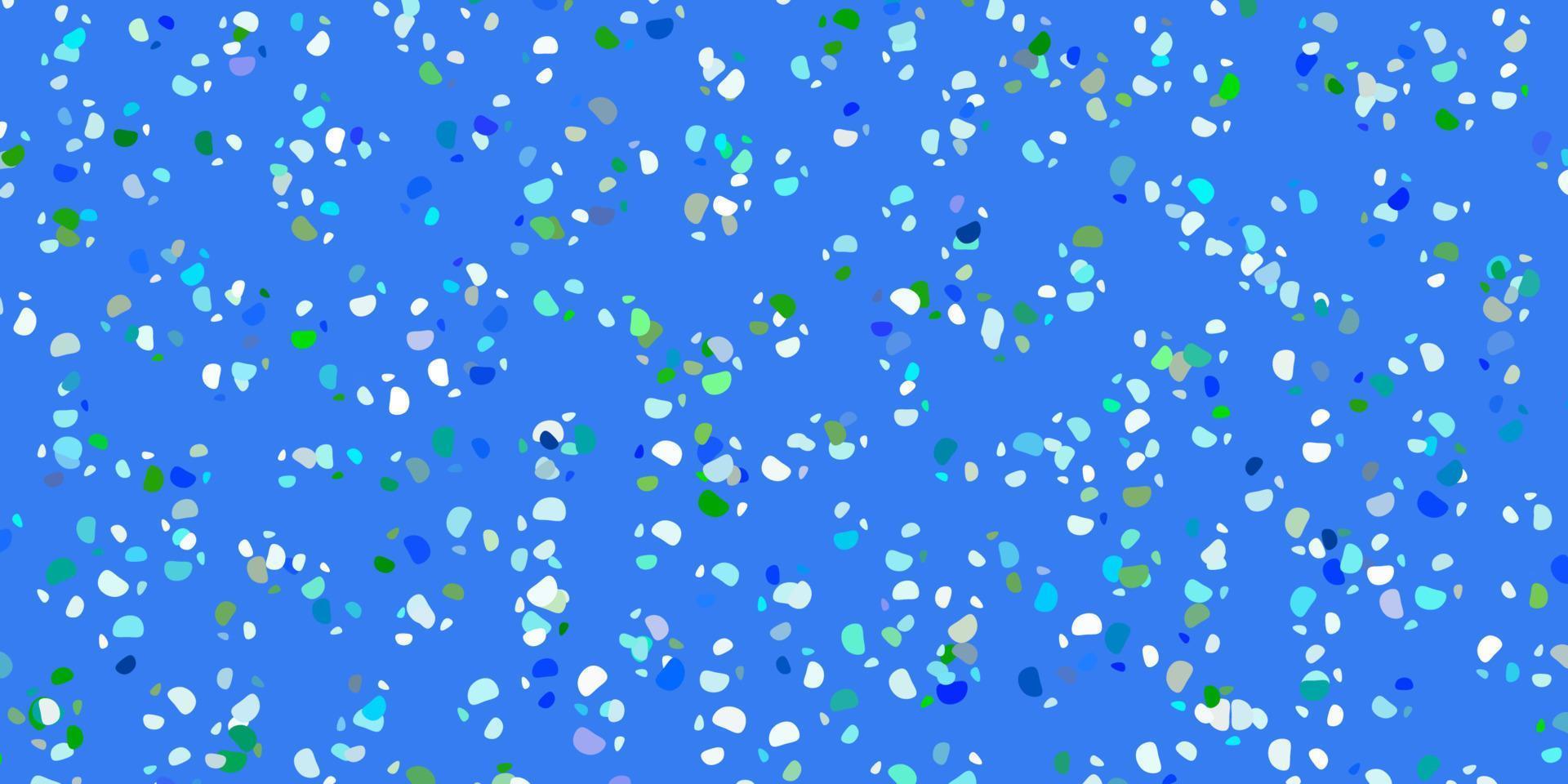 Fondo de vector azul claro, verde con formas aleatorias.