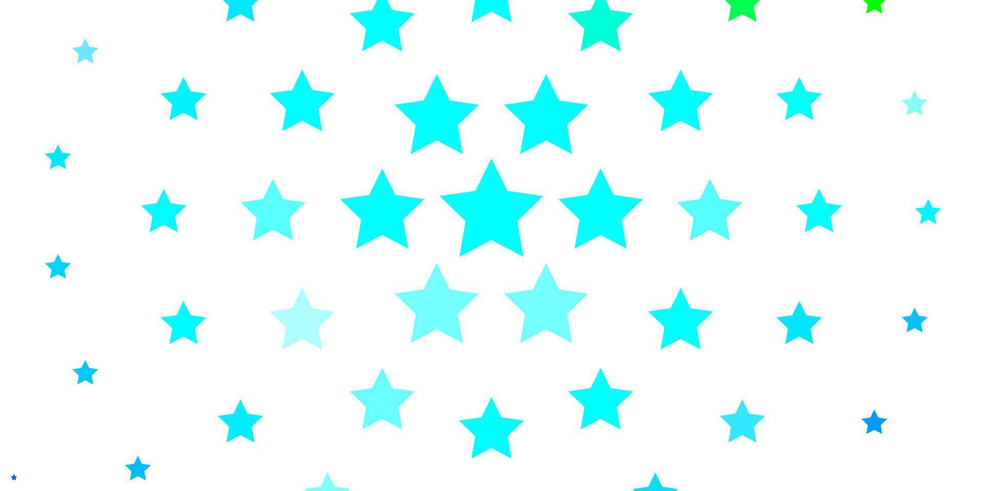 plantilla de vector azul claro, verde con estrellas de neón.