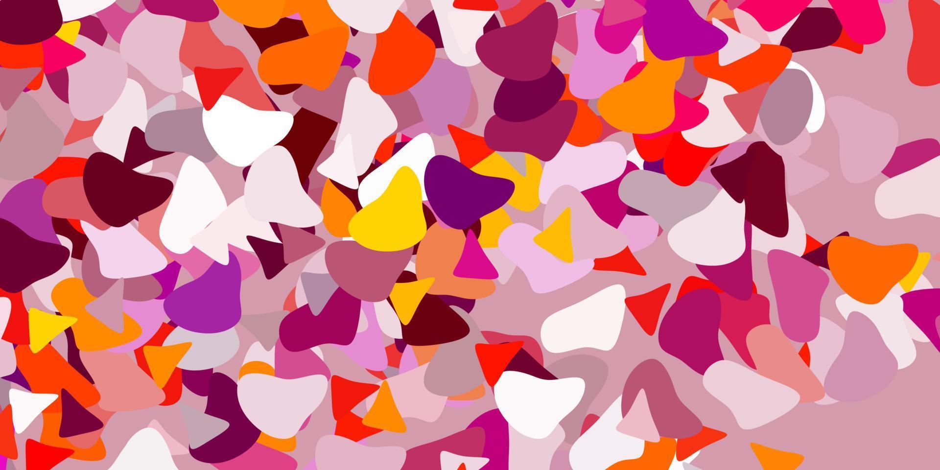 Light pink, yellow vector background with random forms.