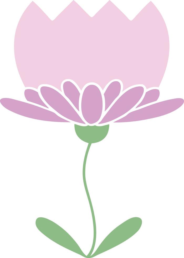 flat color retro cartoon flower vector