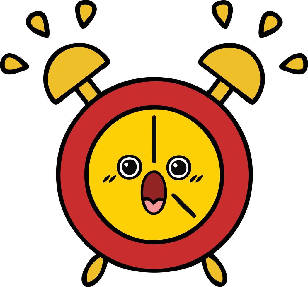 cute cartoon alarm clock vector