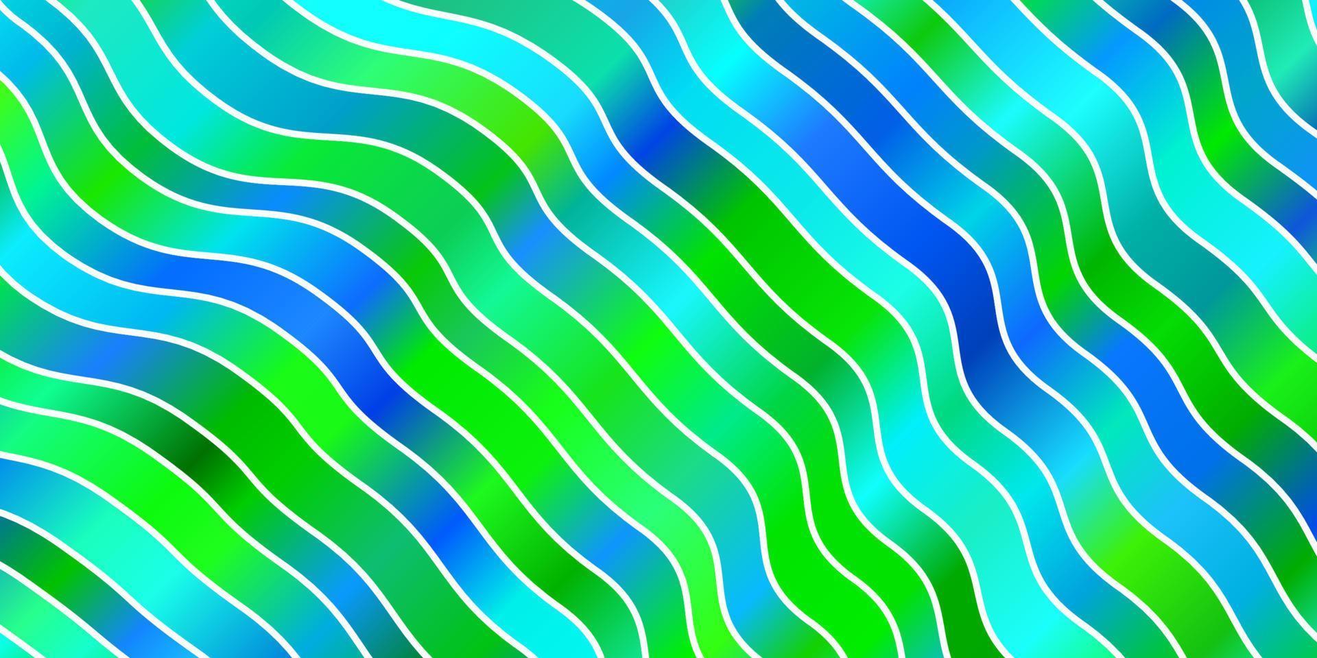 Fondo de vector azul claro, verde con líneas curvas.