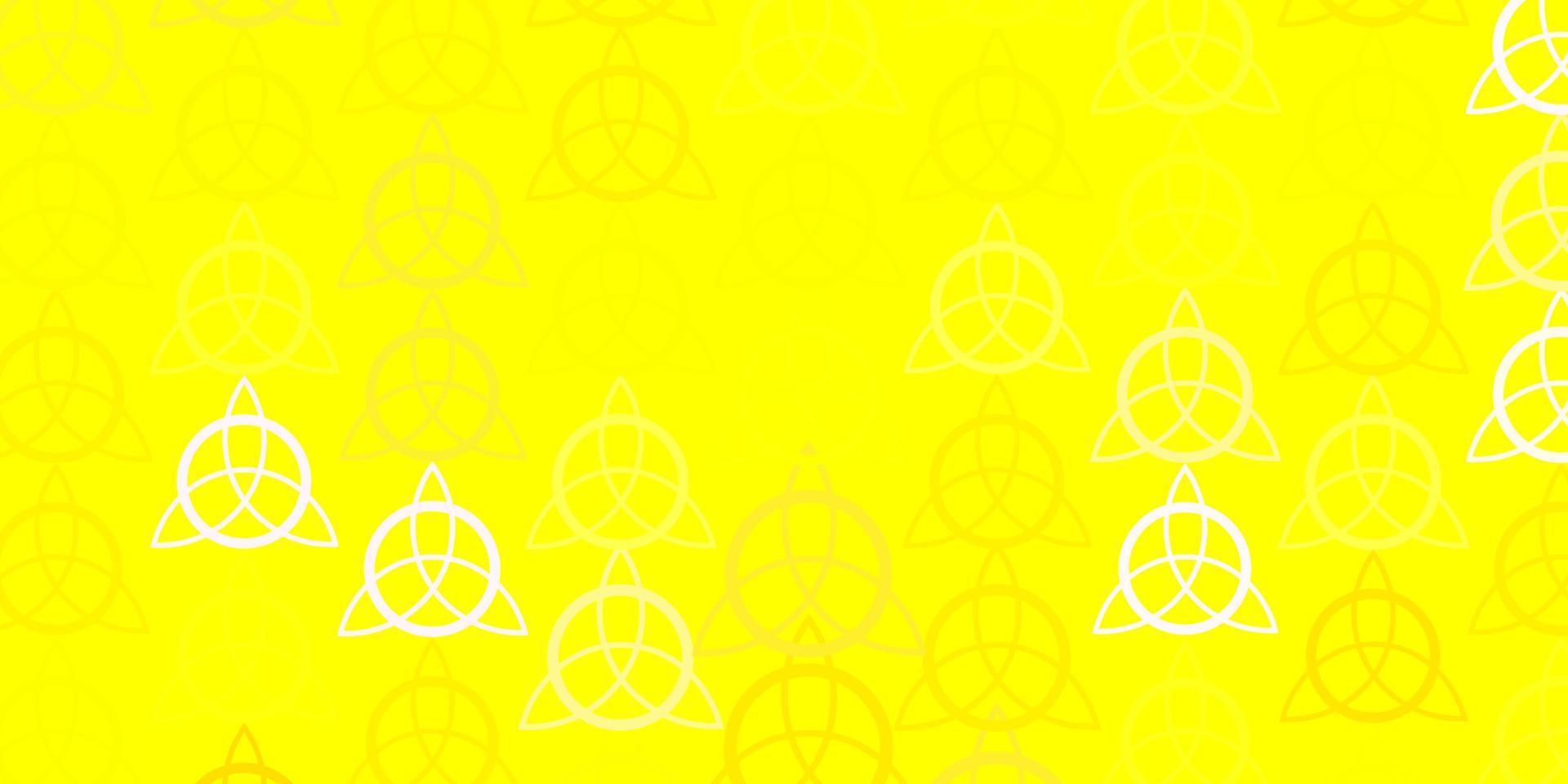 Light Pink, Yellow vector backdrop with mystery symbols.