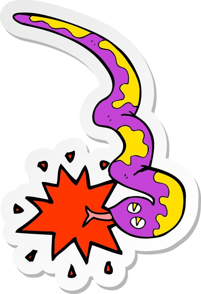 sticker of a cartoon poisonous snake vector