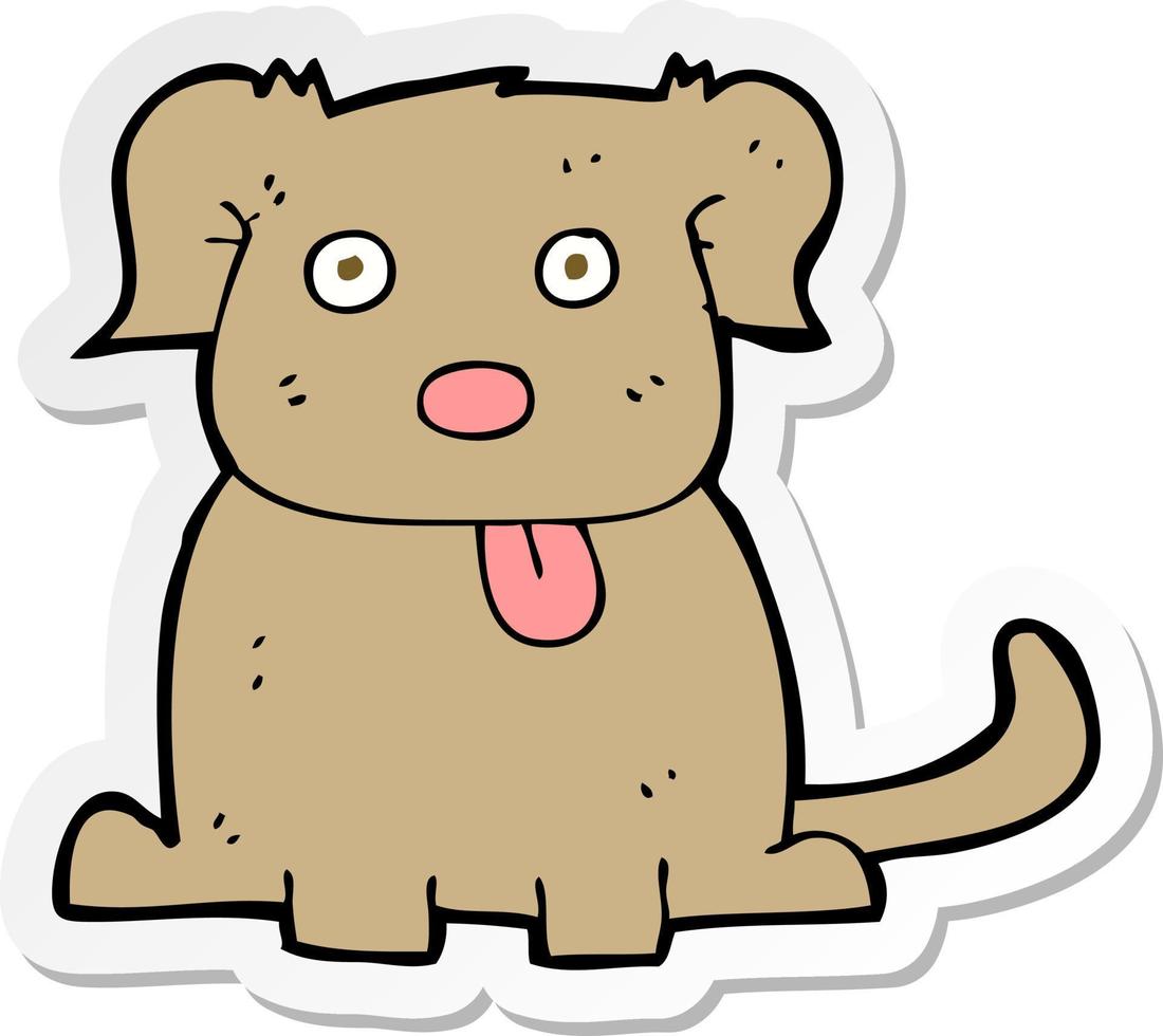 sticker of a cartoon dog vector