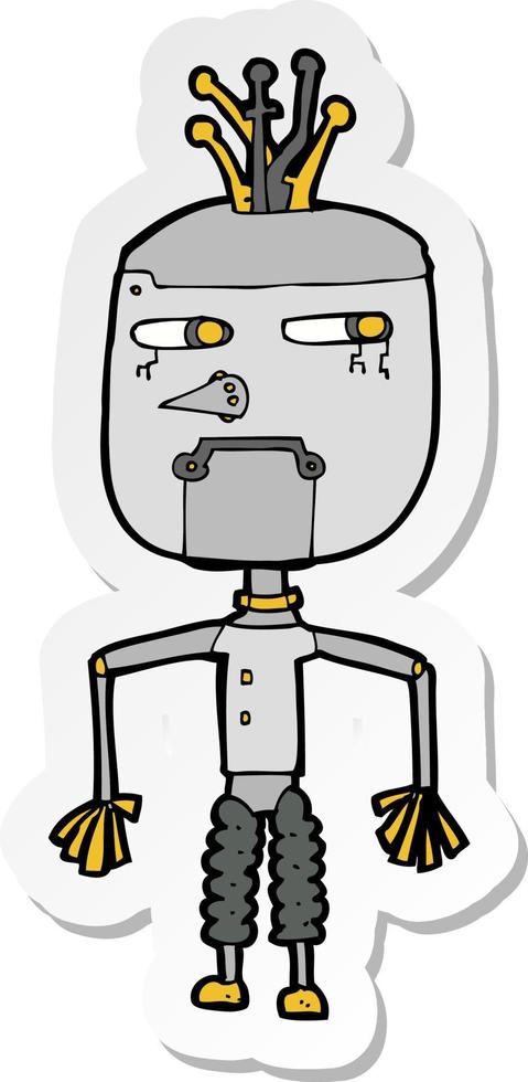 sticker of a cartoon robot vector