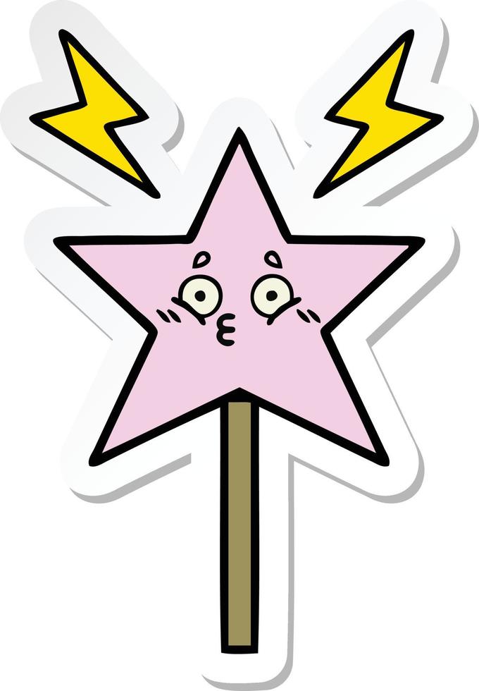 sticker of a cute cartoon magic wand vector