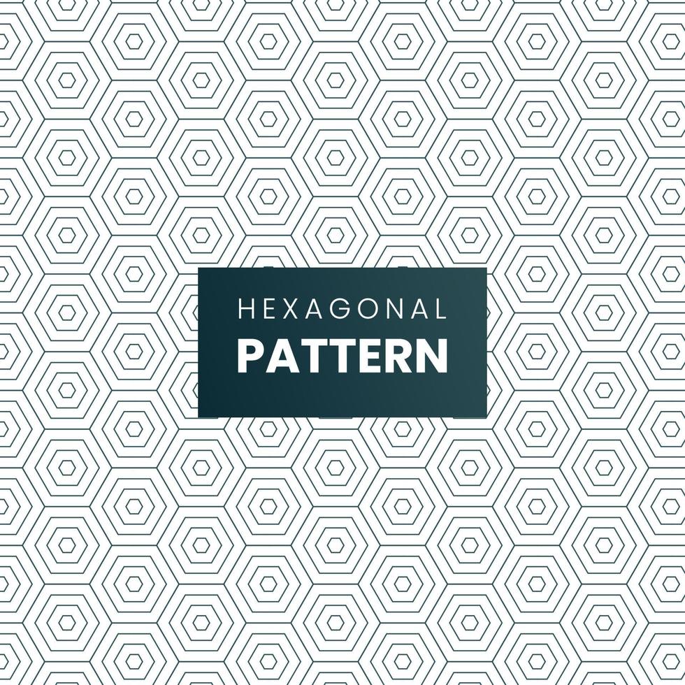 Modern Hexagonal Pattern Background with inside outline repetition vector