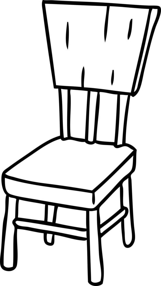 line drawing doodle of a  wooden chair vector