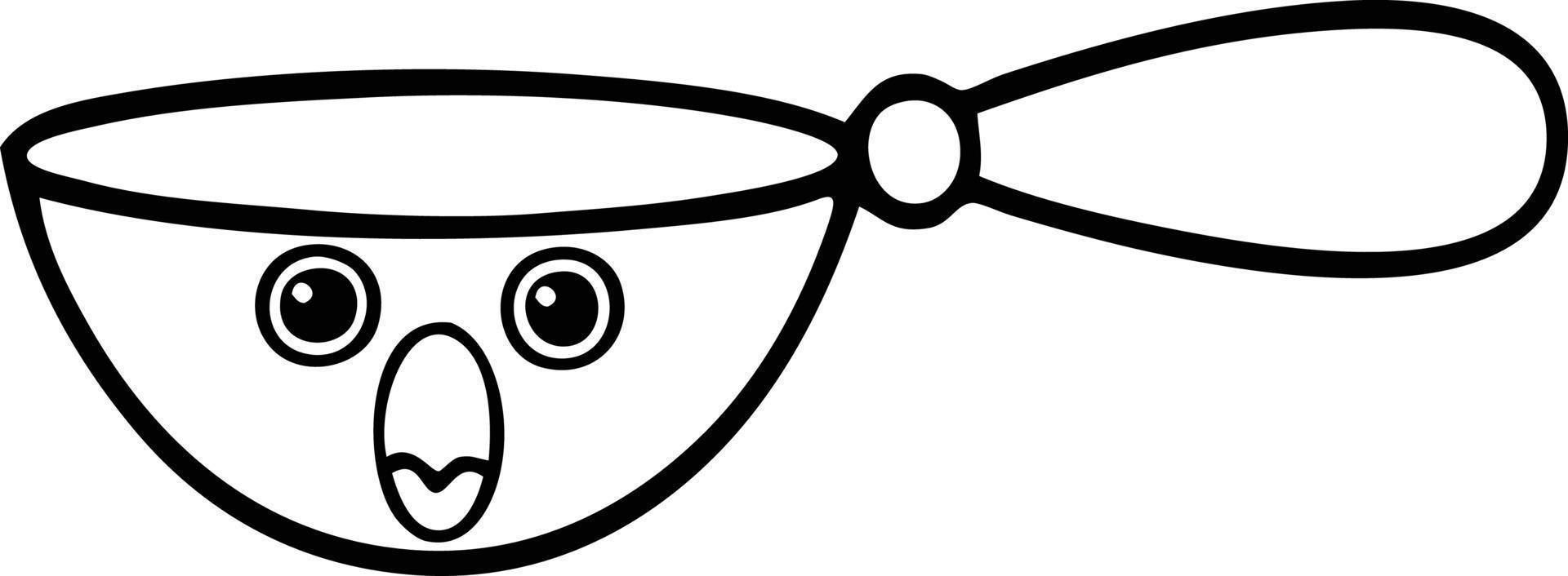 line drawing cartoon measuring spoon vector