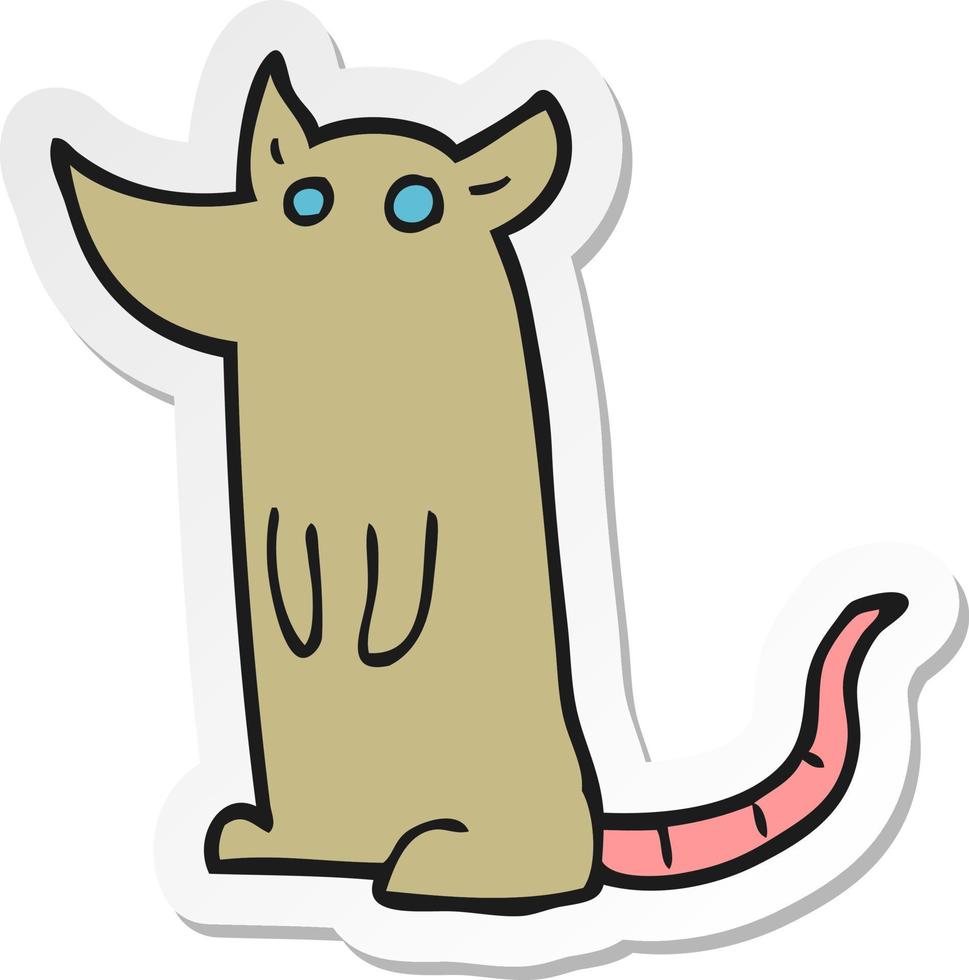 sticker of a cartoon mouse vector