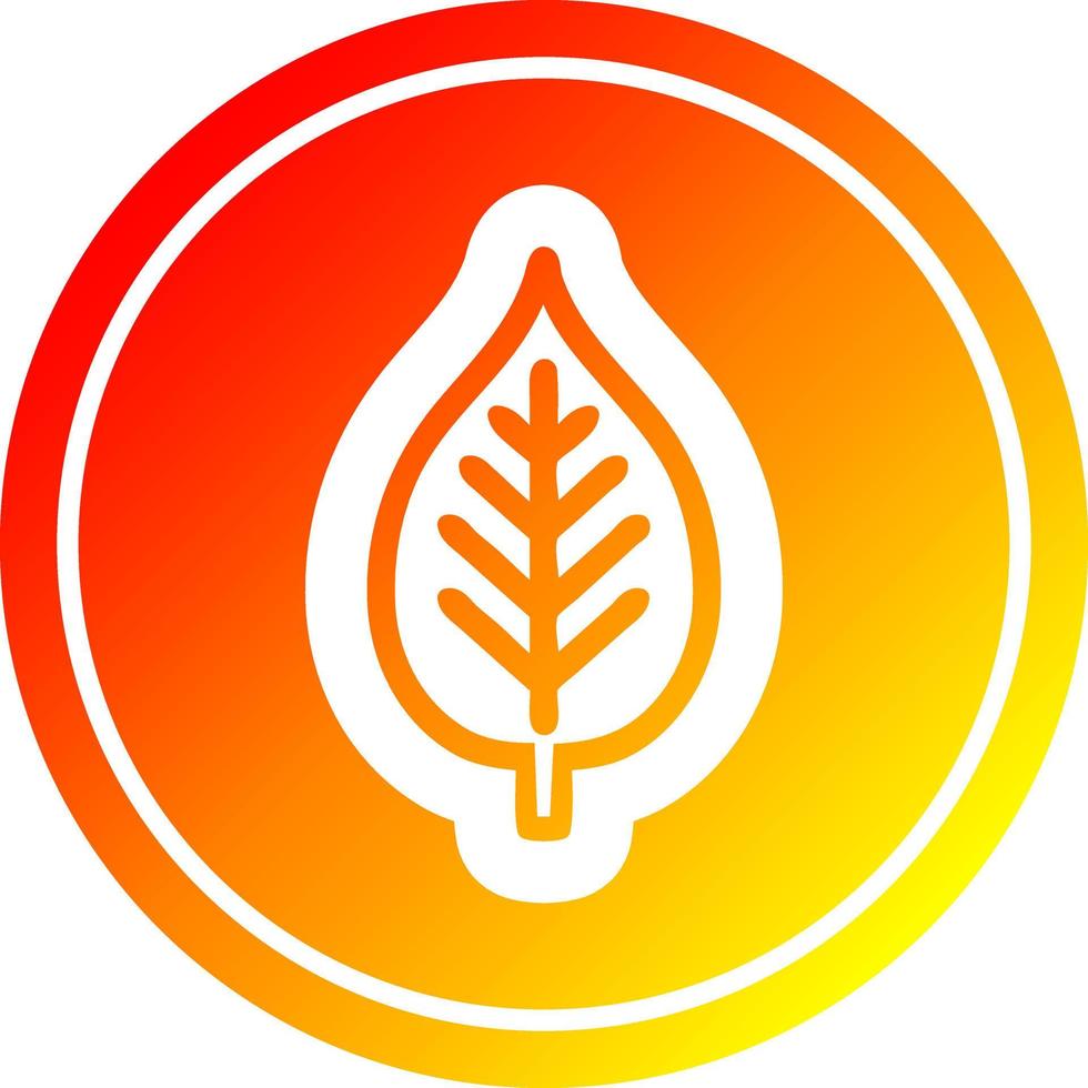 natural leaf circular in hot gradient spectrum vector