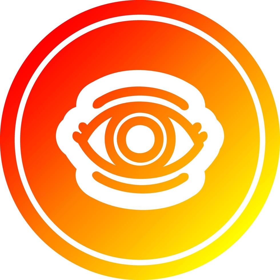staring eye circular in hot gradient spectrum vector