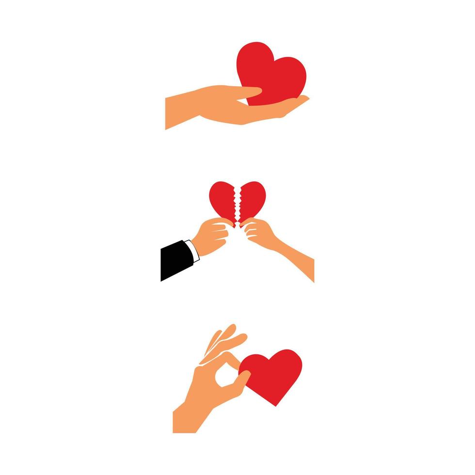 hands holding hearts icon on white vector