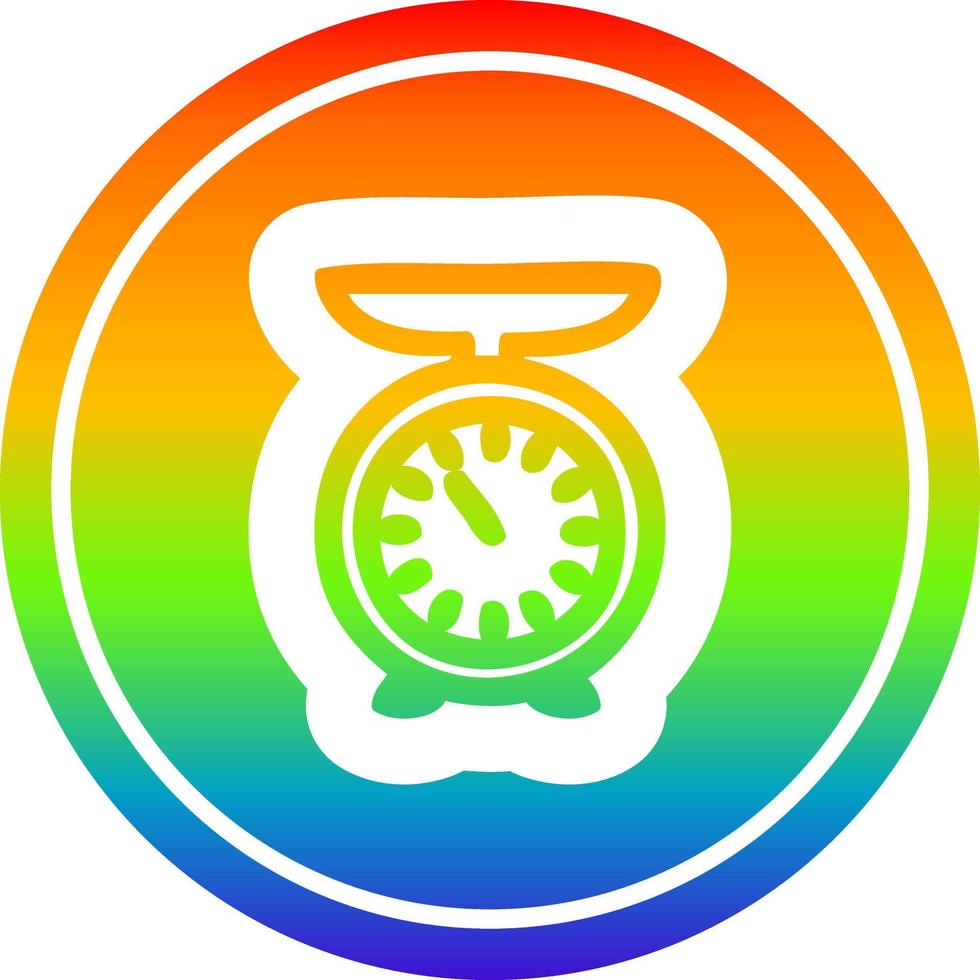 weighing scales circular in rainbow spectrum vector