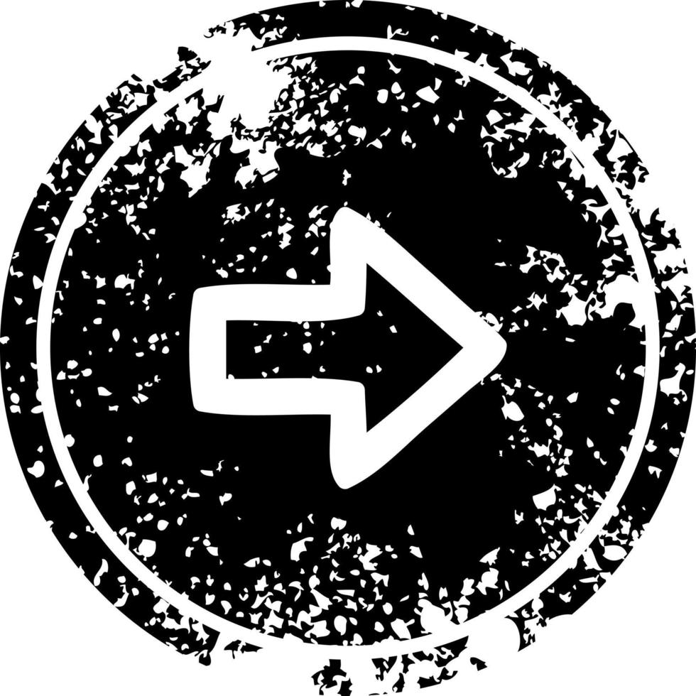 direction arrow distressed icon vector