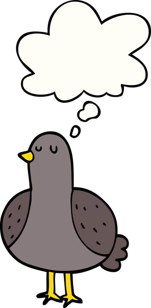 cartoon bird and thought bubble vector