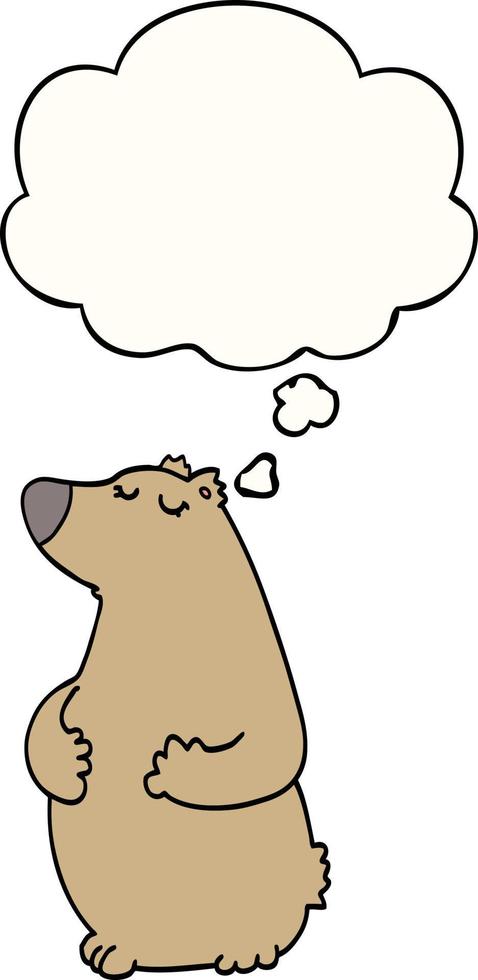 cartoon bear and thought bubble vector