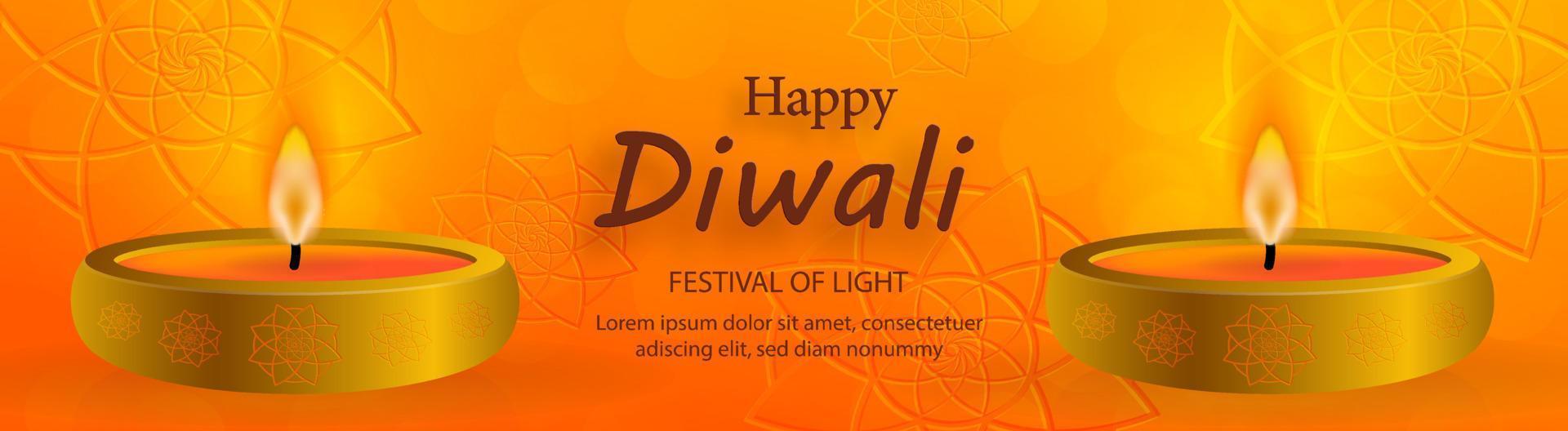 Festive Diwali and Deepawali card. The indian festival of lights vector