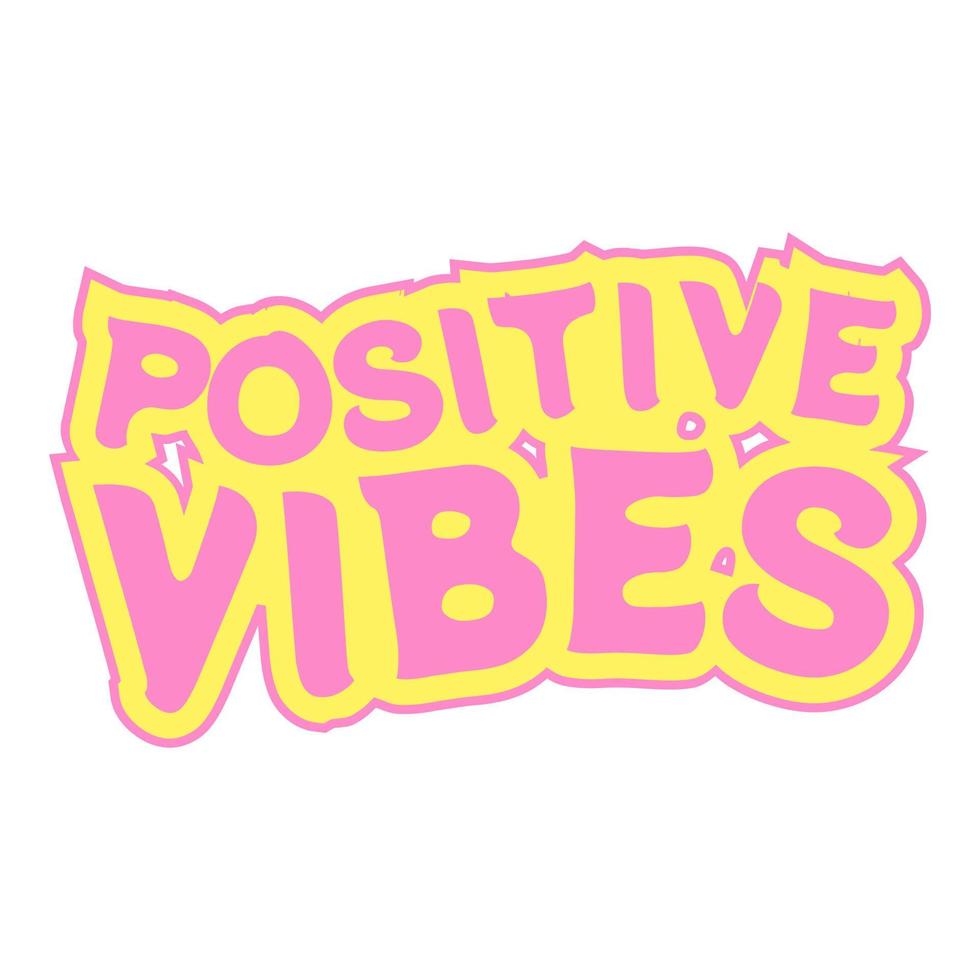 Vector illustration of Positive Vibes text, perfect for stickers, digital content, and design elements or social media content