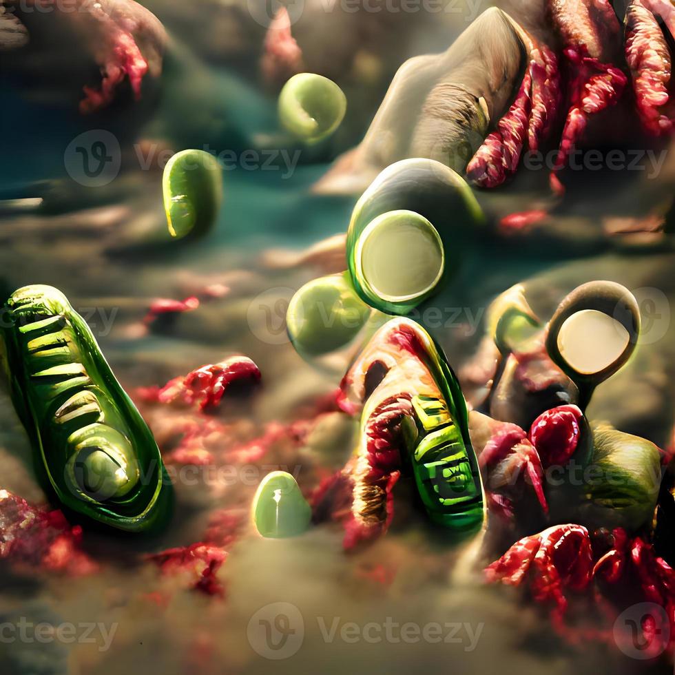 Scientific image of bacteria Citrobacter, Gram-negative bacteria, illustration. Found in human intestine, can cause urinary infections, infant meningitis and sepsis photo