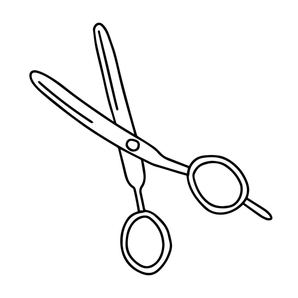 doodle tijeras de peluquería imágenes prediseñadas. tijeras de peluquería dibujadas a mano ilustración vectorial vector