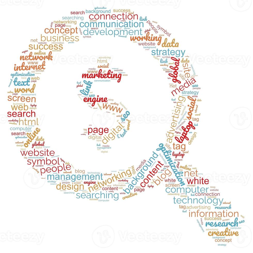 SEO - search engine optimization in word cloud photo