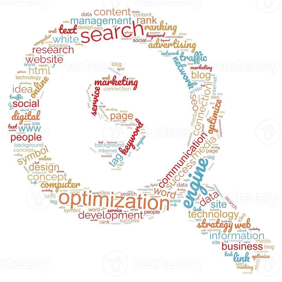 seo - optimización de motores de búsqueda en la nube de palabras foto