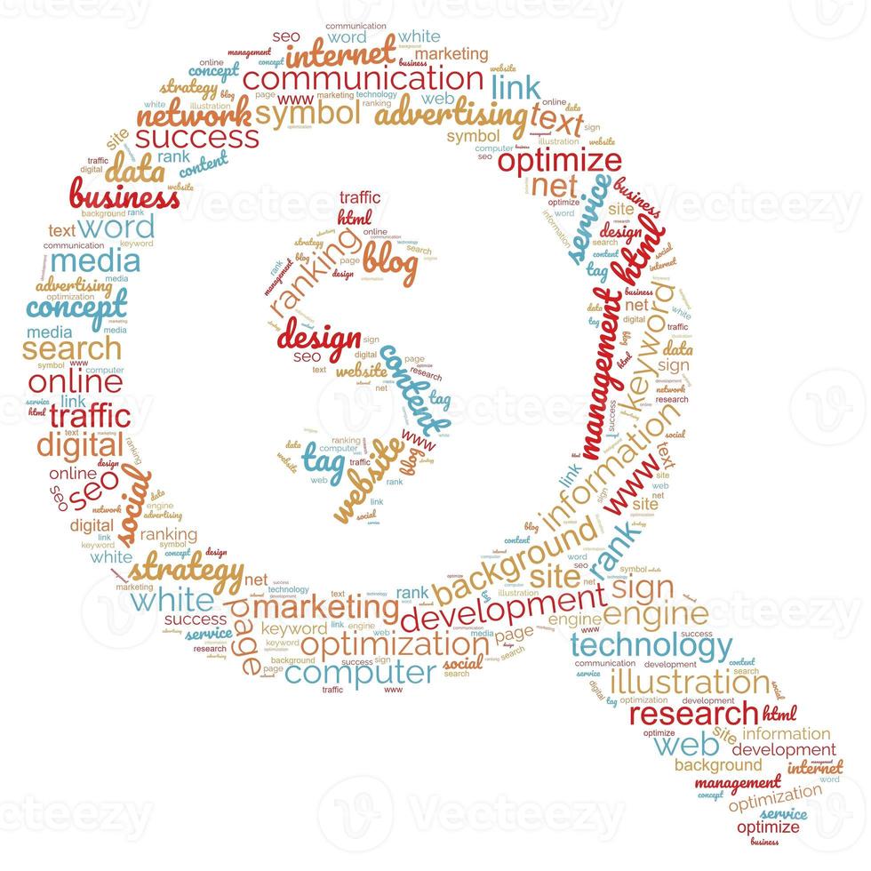 SEO - search engine optimization in word cloud photo